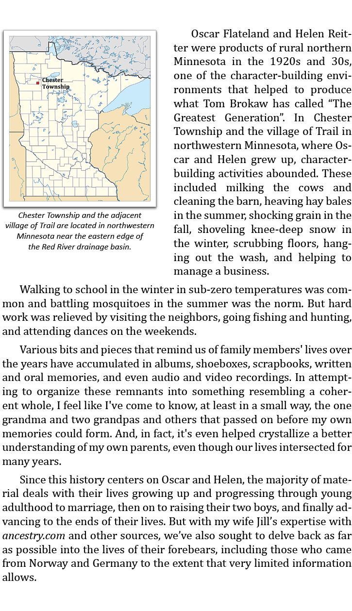  Oscar Flateland and Helen Reitter were products of rural northern Minnesota in the 1920s and 30s, one of the charact...