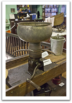 Many a boring moment was spent turning the crank to separate the cream from the milk.