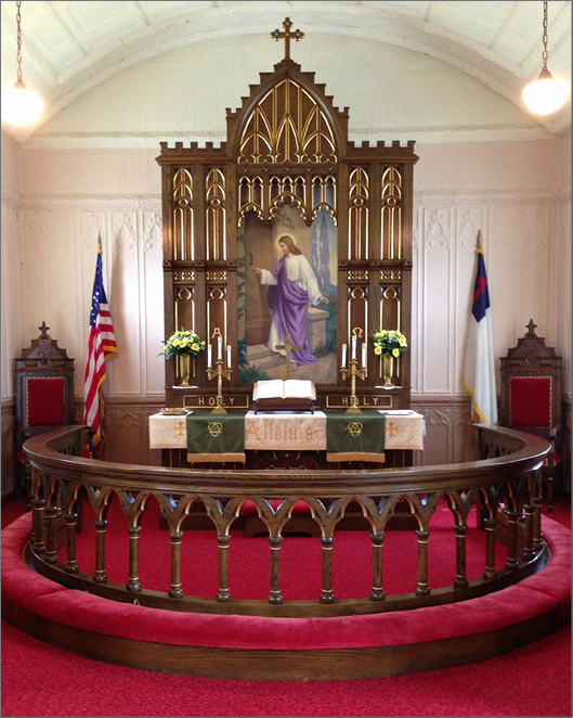 Sand Valley's altar and railing is widely admired as  being one of the most beautiful among churches in the area. Photographed in 2014.