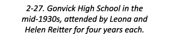2-27. Gonvick High School in the mid-1930s, attended by Leona and Helen Reitter for four years each.