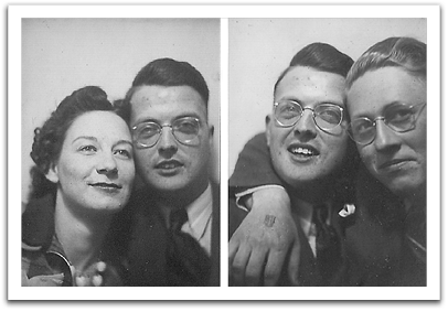 Leona & Gordon Nelson, left, Gordon Nelson & Erwin Becker, right.