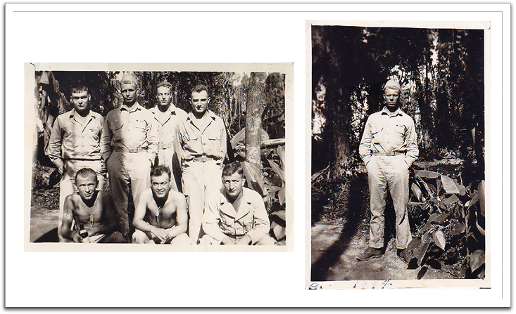 A couple of more serious pictures, perhaps for the folks back home. In left photo, Oscar is standing, second from the left.