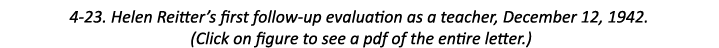 4-23. Helen Reitter’s first follow-up evaluation as a teacher, December 12, 1942. (Click on figure to see a pdf of th...