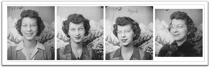 Helen Reitter, photobooth, Minneapolis, summer, 1943.