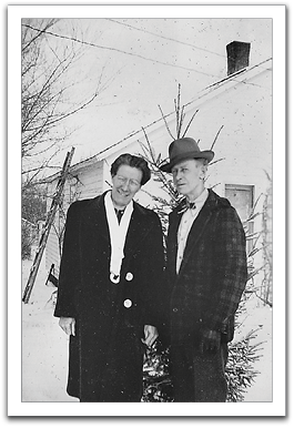 Maggie and Frank Van Tassel after returning from Washington state, 1944.