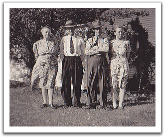 Parents of the bride & groom, June 15, 1946. L-R: Turine & Olaus Brekke,  Frank & Maggie Van Tassel.