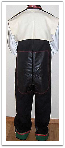 Leather backside of men's folk dress from Setesdal in the late 1800s.