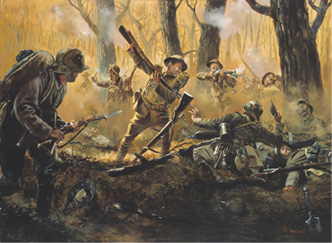 Americans in the Champagne-Marne offensive, 1918. Painting by Don Troiani.