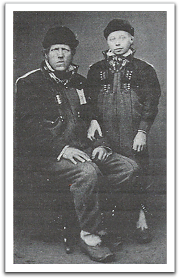 Knut Eivindsson Flateland (1830-1902) with son Eivind Knutsson Flateland, born 1861.