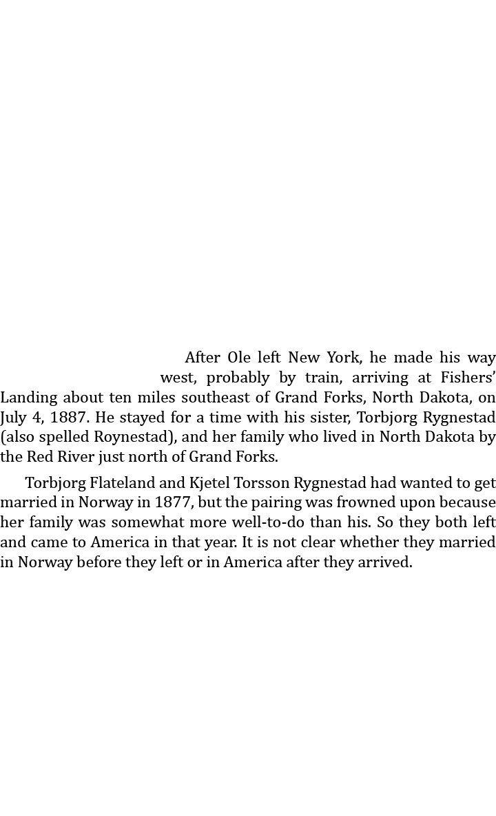  After Ole left New York, he made his way west, probably by train, arriving at Fishers’ Landing about ten miles south...