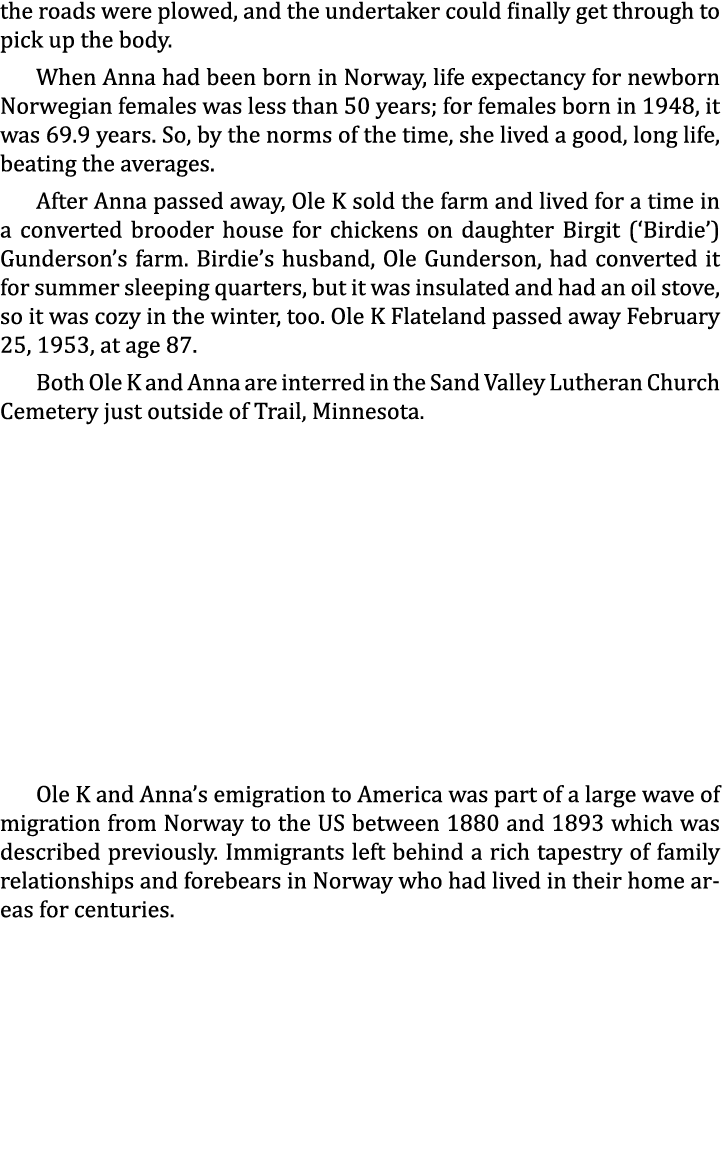 the roads were plowed, and the undertaker could finally get through to pick up the body. When Anna had been born in N...