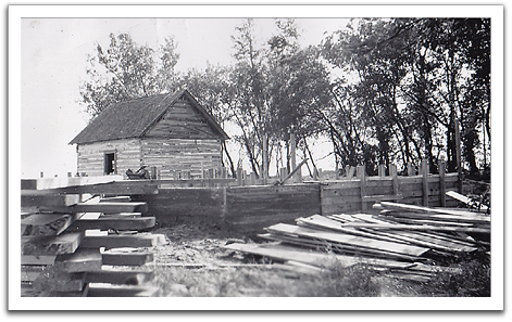 Forms for the basement of Oscar and Helen's new house ready for pouring concrete.