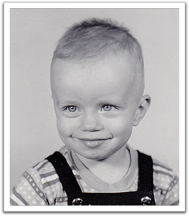 Byron, probably July 1, 1953,  in the Co-op store in Oklee.