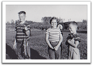 Byron, Bonnie, and Myles, summer, 1959.