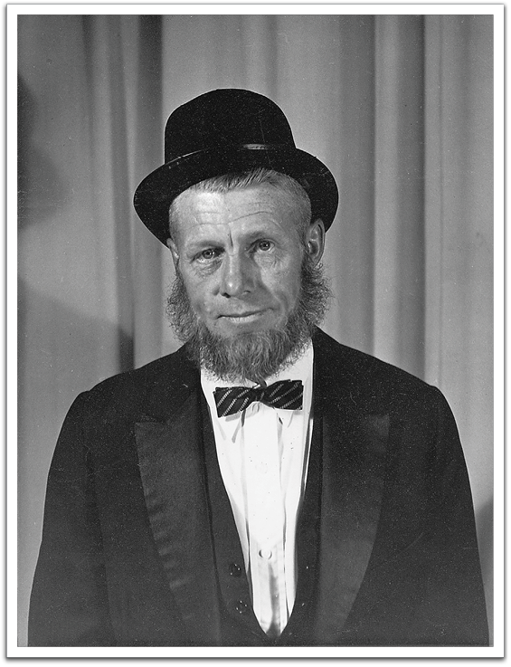 Oscar Flateland with beard grown for the beard contest at the  Oklee Golden Jubilee celebration in 1960.