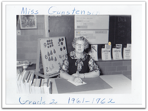 Miss Kjersti Gunstenson, 2nd grade teacher, 1961-1962.