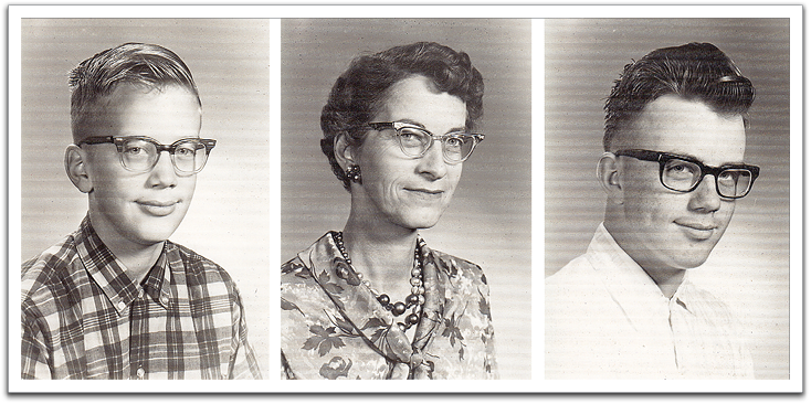 Myles (6th grade), Helen, Byron (10th grade), autumn, 1965.