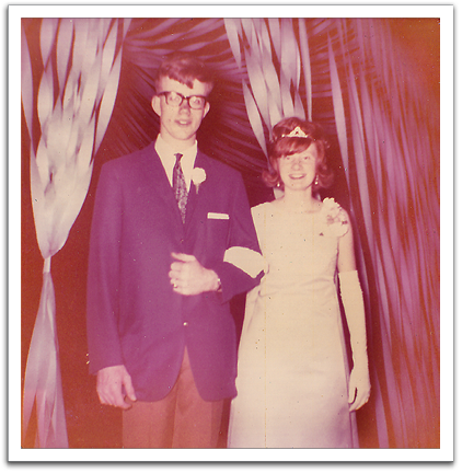 Byron & Jill as juniors at the high school prom, May, 1967.