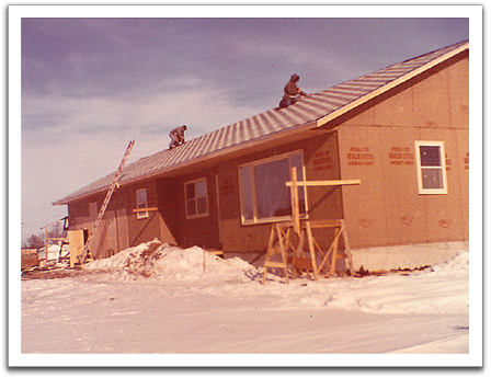 The Flateland house in Oklee under construction, Nov-Dec, 1967.