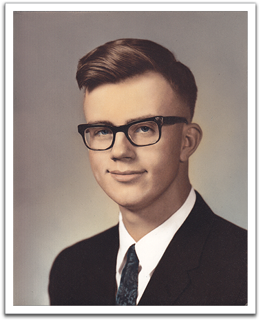 Byron's high school graduation photo, spring, 1968.