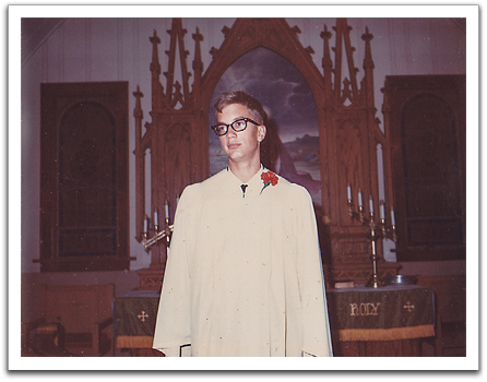 Myles' confirmation at Zion Lutheran Church, Oklee, June 1969.