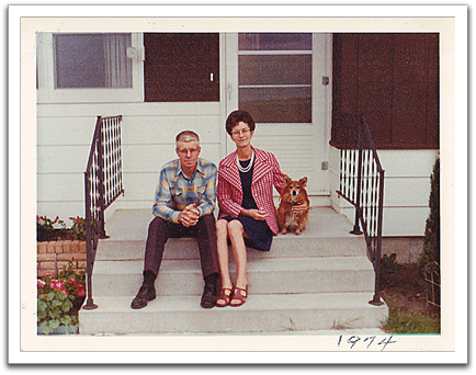Oscar, Helen, & Spanky, empty-nesters, summer, 1974.