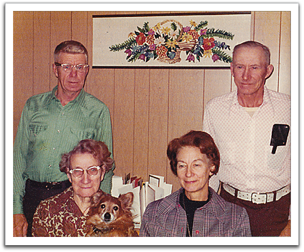 Oscar, Norris, Maggie, Leona, December 1974.
