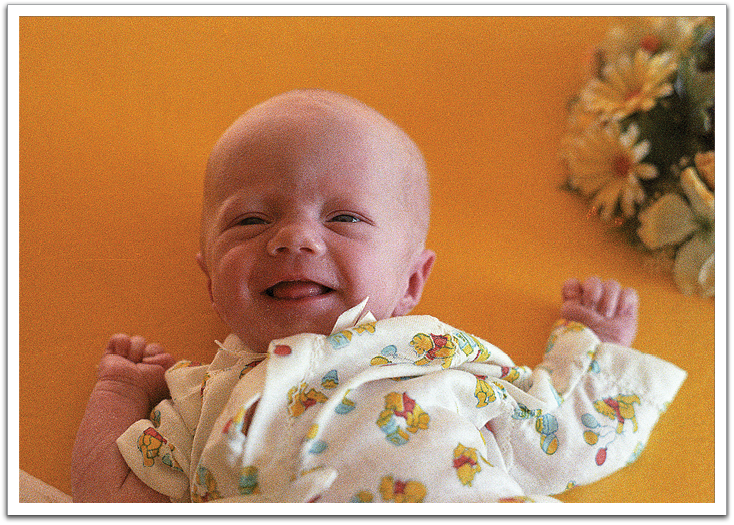 Kirsten Flateland, soon after birth, July, 1977.