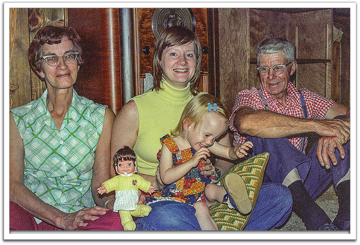 Helen, Jill, Kirsten, Oscar playing at J&B’s house, summer, 1979.