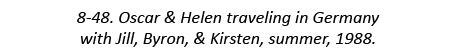 8-48. Oscar & Helen traveling in Germany with Jill, Byron, & Kirsten, summer, 1988.
