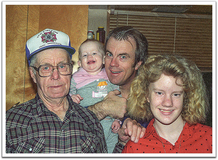 Oscar, Crystal, Byron, Kirsten, December 1989, Oscar’s house, Oklee.