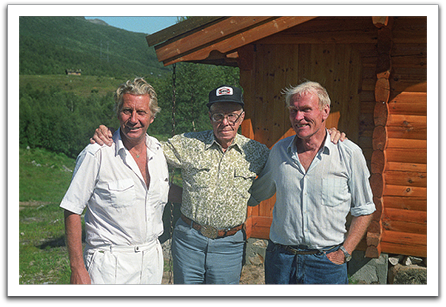 Olav Sagneskar, Oscar, and unnamed relative, summer, 1990, Setesdal Valley, Norway.