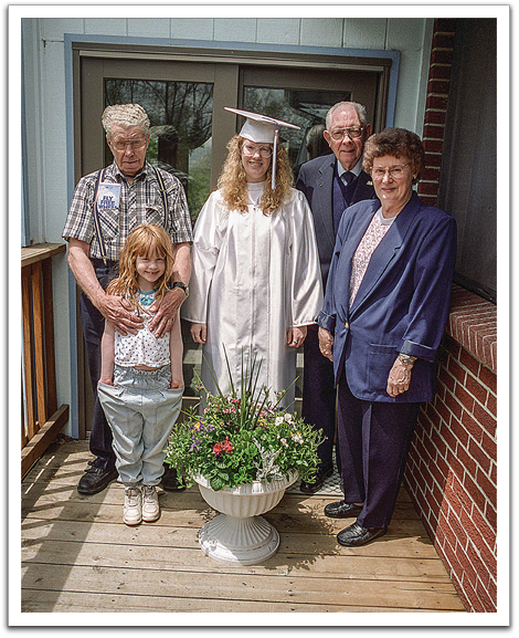 Oscar, Kirsten, Lyle, Rosemary, visiting for Kirsten’s high school graduation, and Crystal.