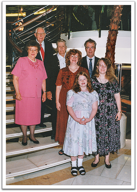 Rosemary, Lyle, Oscar, Jill, Crystal, Byron, Kirsten  on board the cruise ship Sea Princess, July 1999.