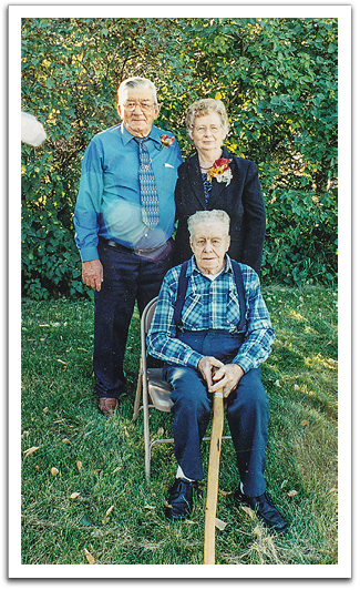 Oscar at nephew Howard Flateland and wife Sylvia’s 50th wedding anniversary,  October 9, 2004, Trail.
