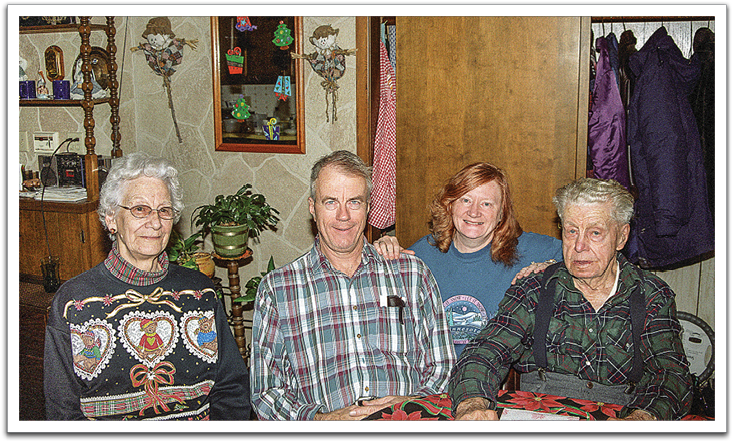 Leona, Byron, Jill, & Oscar, December 2004, Leona’s house.